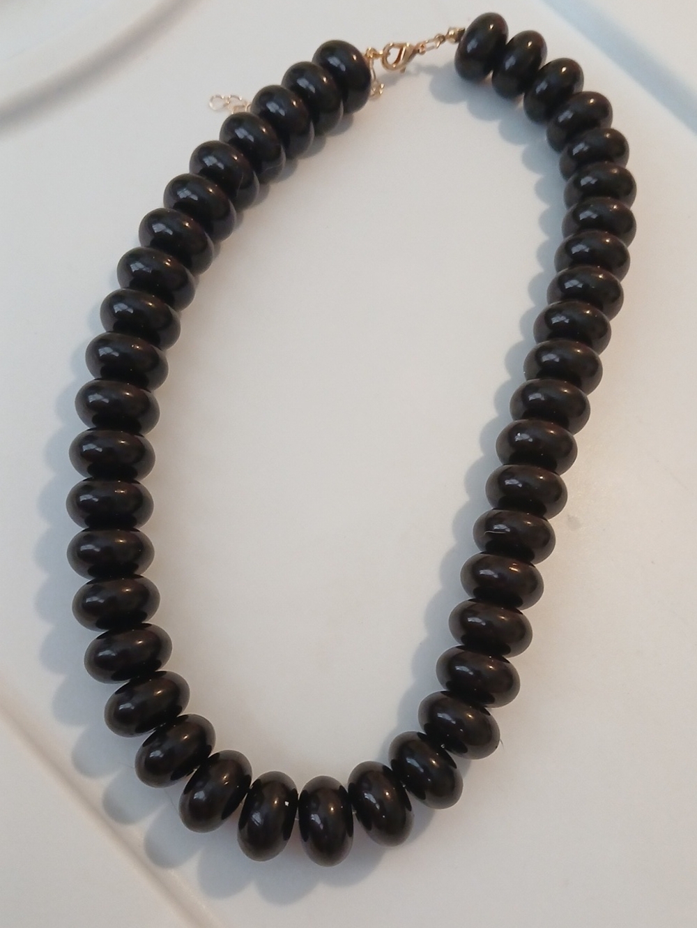 Fashion Jewelry Black Glossy Beaded Necklace